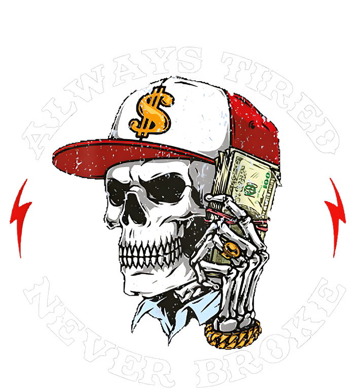 Skull Always Tired Never Broke Valucap Bio-Washed Visor