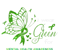 I Wear Green For Mental Health Awareness Butterfly Ribbon T-Shirt