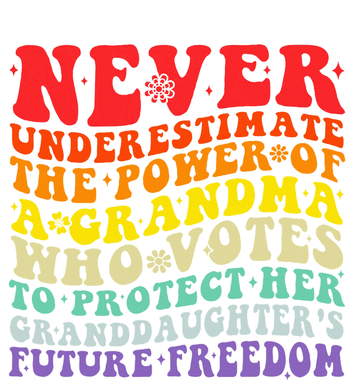 Never Underestimate The Power Of A Grandma Who Votes Groovy T-Shirt