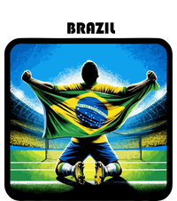 Cool Brazil National Soccer Team With Flag Women's V-Neck T-Shirt