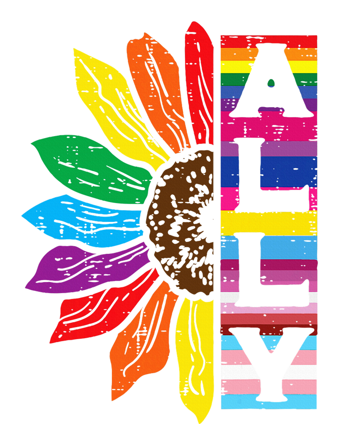 Lgbt Gay Ally Sunflower Rainbow Pride Flag Bumper Sticker