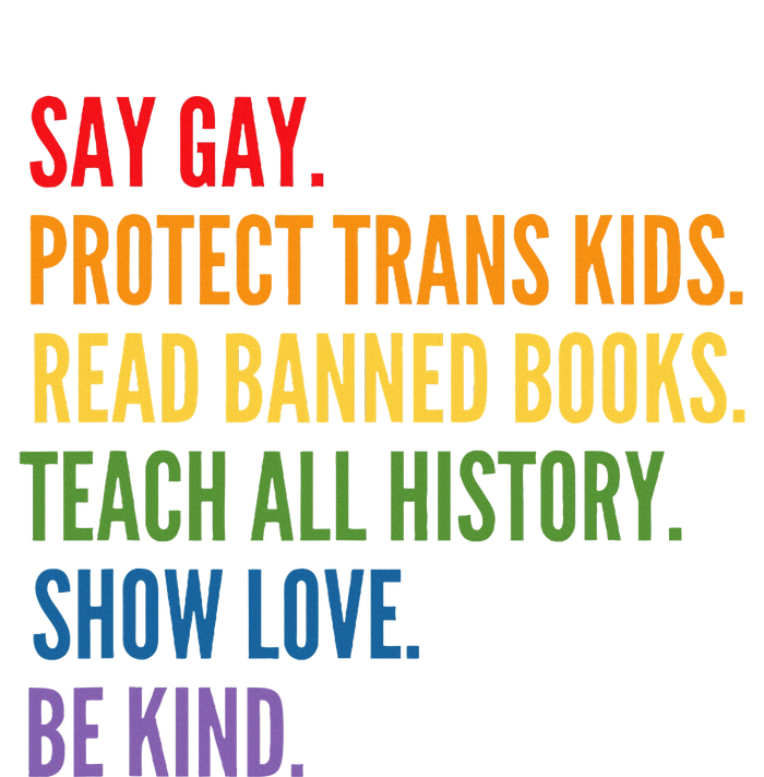 Say Gay Protect Tran Read Banned Books Be Kind Lgbtqia Women's Tri-Blend 3/4-Sleeve Raglan Shirt