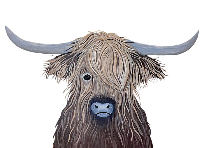 Bull Highland Cow Painting Charming Art Toddler Hoodie