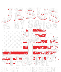 Jesus Is My Savior Trump Is My President American Flag Yupoong Adult 5-Panel Trucker Hat