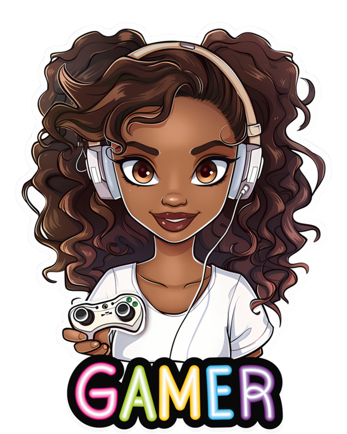 Black Gamer Anime Melanin Sista Afro Magic Funny Gift 16 in Basic Backpack