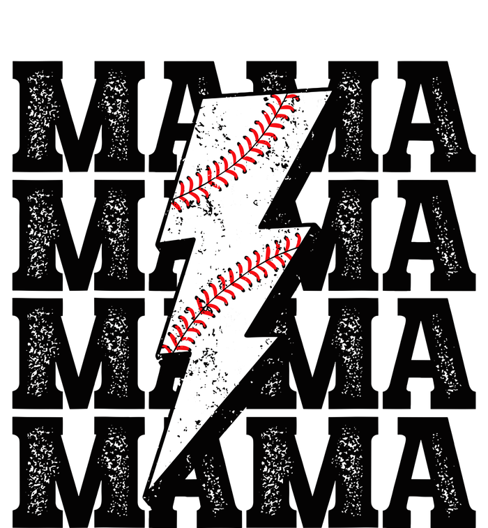 Baseball Mama Distressed Lightning Bolt Mom Kids Long Sleeve Shirt