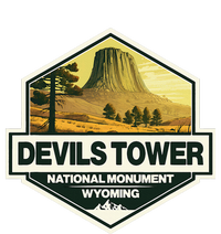 Devils Tower National Monument Wyoming Travel Art Badge T-Shirt