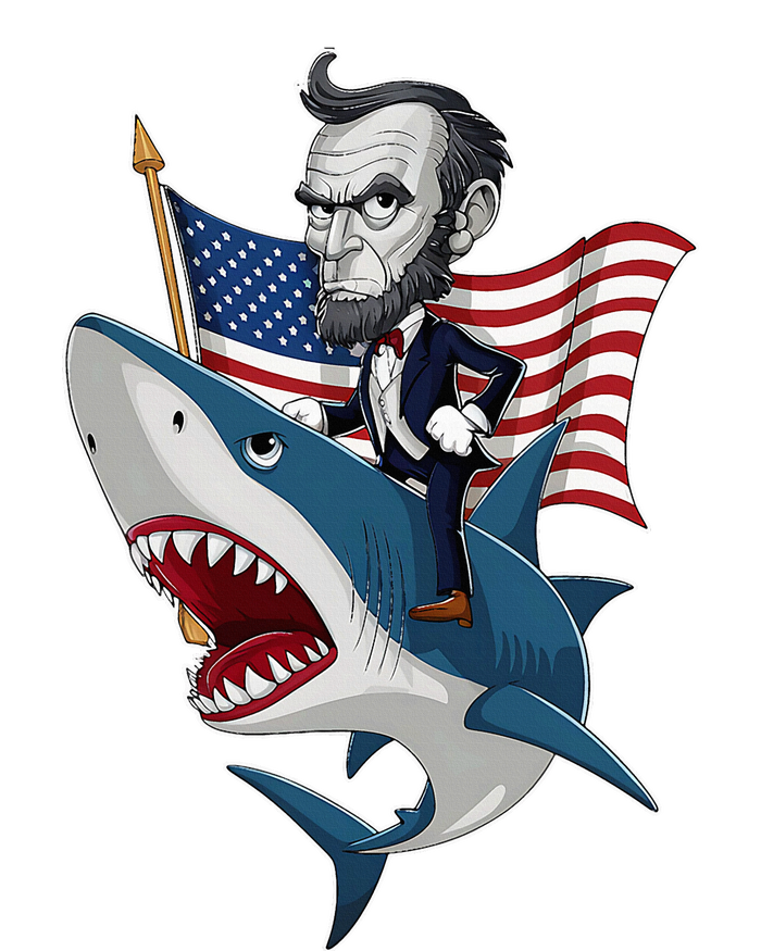 Abraham Lincoln Riding A Shark 4th Of July Sustainable Knit Beanie