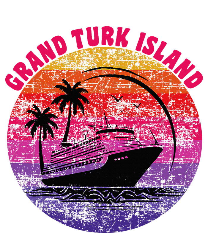 Grand Turk Island Cruise Retro Sunset Family Reunion T-Shirt