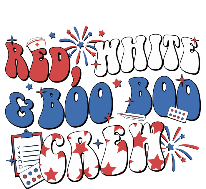 Red White Boo Boo Crew 4th July T-Shirt