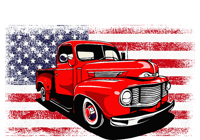 Patriotic Classic Old Pickup Truck American Flag Toddler T-Shirt