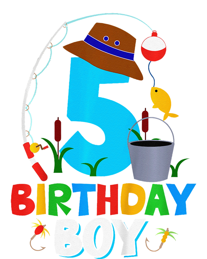 5th Birthday Boy Fishing Fish Bday Party Decorations Women's T-Shirt