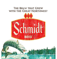 Vintage Schmidt Beer Retro Defunct Fishing Nature Scene T-Shirt