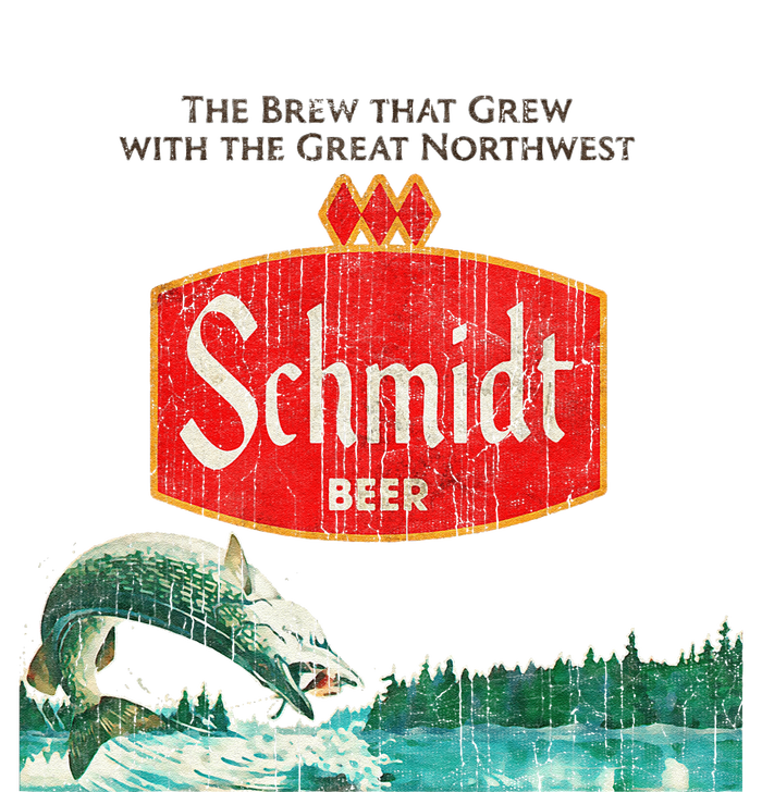 Vintage Schmidt Beer Retro Defunct Fishing Nature Scene T-Shirt