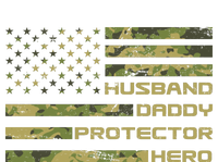 Husband Daddy Protector Hero Camouflage Usa Flag T-Shirt