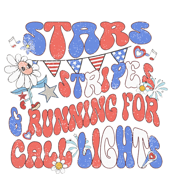 Stars And Stripes Running For Call Lights 4th Of July Nurse Womens Funnel Neck Pullover Hood