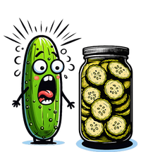 Funny Pickle Surprise A Cucumber And A Jar Of Sliced Pickles T-Shirt