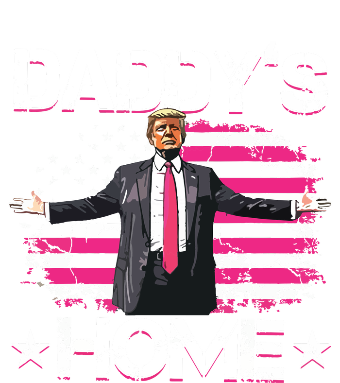 Trump 2024 Daddys Home Funny Trump Pink Cropped Pullover Crew