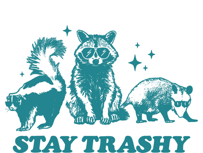 Stay Trashy Funny Raccoon Opossum Skunk Trash Panda Meme Flat Bill Trucker Hat