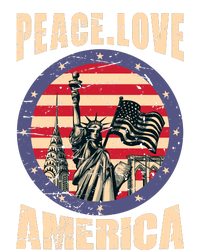 Peace Love And America Graphic Ladies Long Sleeve Shirt