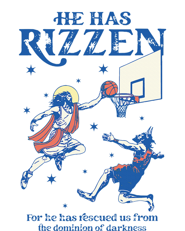 He Is Rizzin Funny Easter Day Jesus Playing Basketball Women's Pullover Hoodie