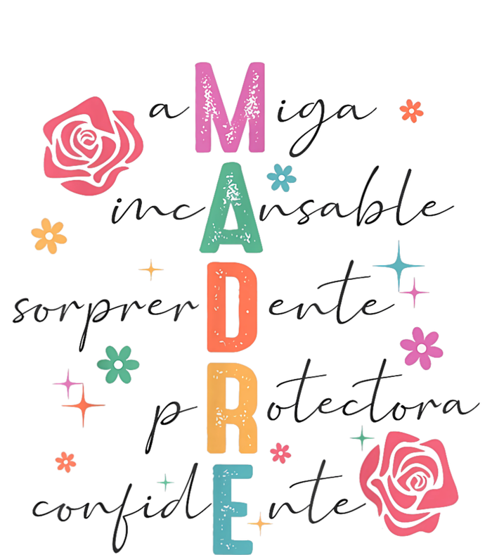 Spanish Mothers Day Retro Madre Retro Mama Garment-Dyed Fleece Hoodie