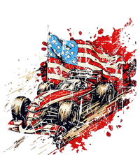 Auto Racing Car American Flag 4th Of July T-Shirt