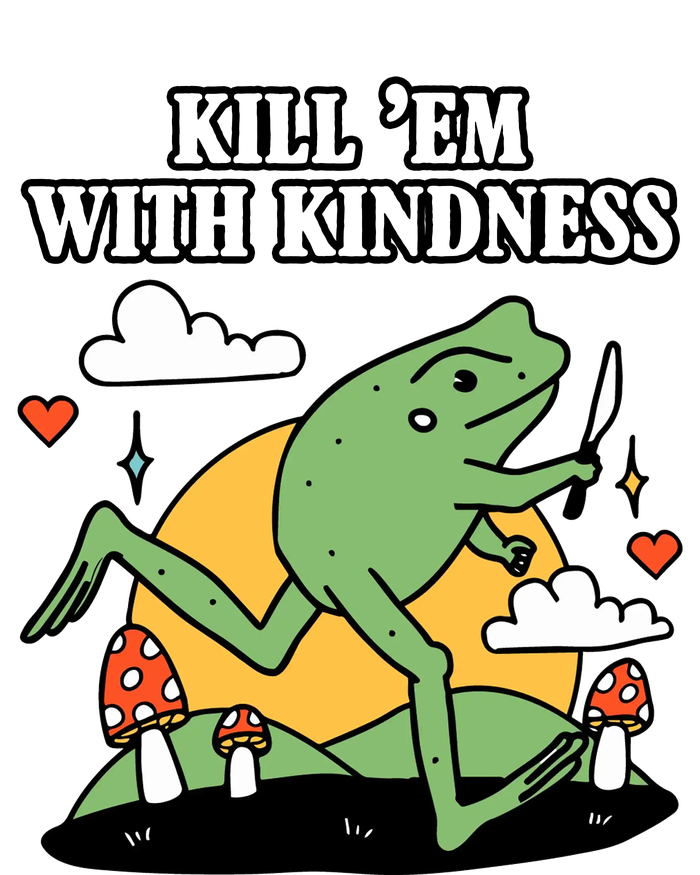 Kill Em With Kindness Retro Funny Frog Snapback Five-Panel Rope Hat