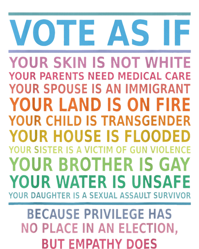 Vote As If Your Skin Is Not White HumanS Rights Poster