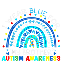 I Wear Blue For My Brother Autism Awareness Rainbow Gift Zip Tote Bag