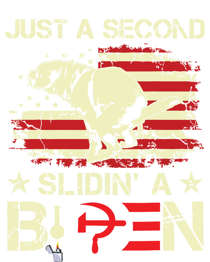 Just A Second Slidin A Biden Funny Saying Biden President Women's Knotted Racerback Tank