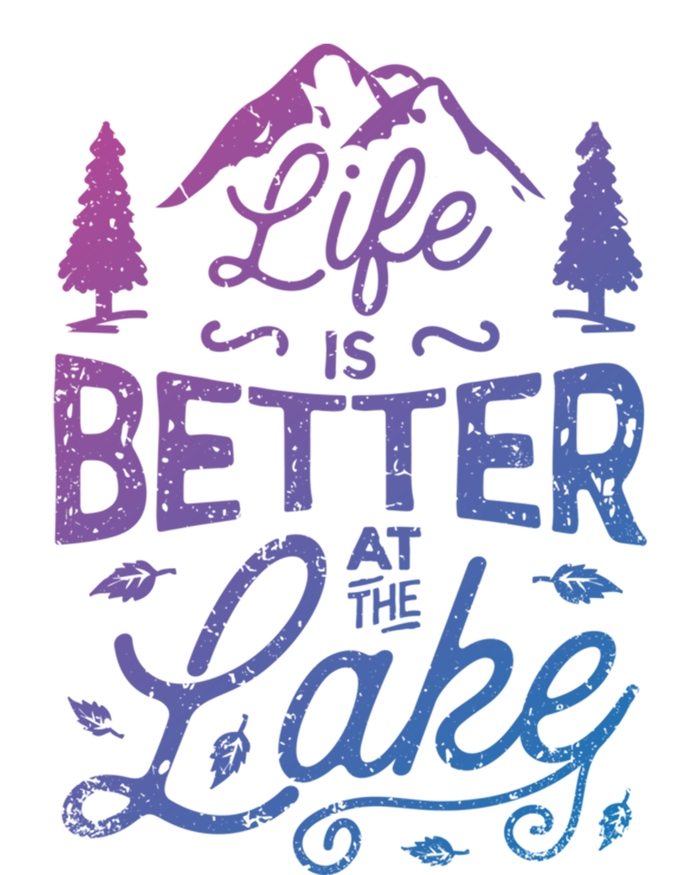 Life Is Better At Lake Funny Gift Fishing Boating Sailing Funny Gift Women's Racerback Tank