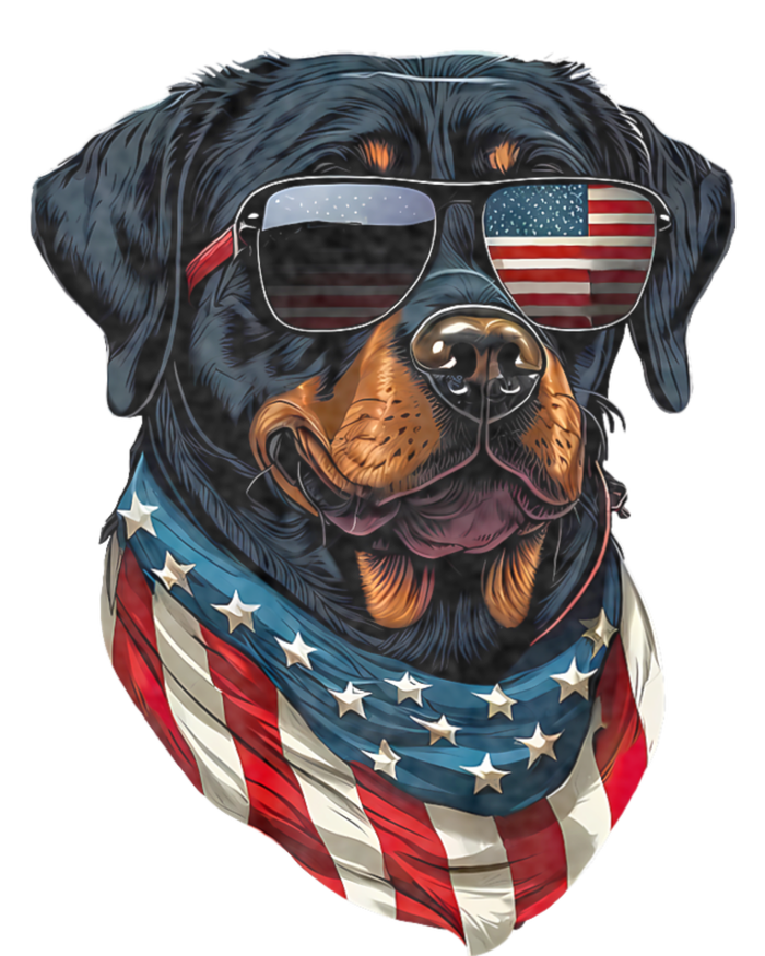 Rottweiler 4th Of July American Flag Glasses Stay Cool Women's Flannel Pajama Set