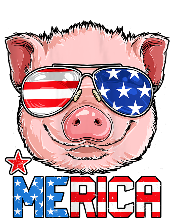 Pig 4th Of July Merica Usa American Flag T-Shirt