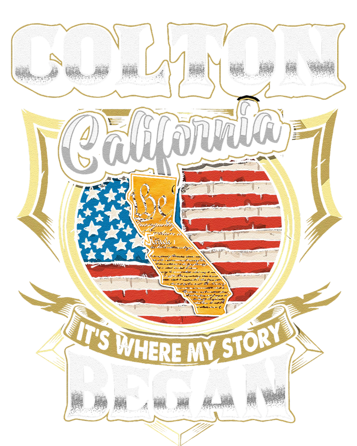 Colton California Usa Flag 4th Of July Cooling Performance Long Sleeve Crew