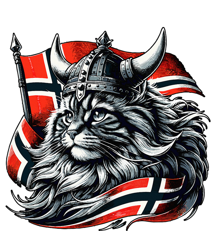 Norwegian Cat Viking Norway Flag T-Shirt