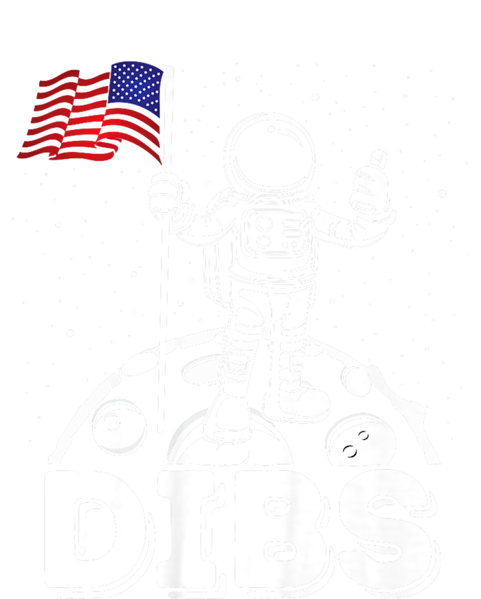 Dibs Flag On Moon Astronaut 4th Of July Space Womens Cotton Relaxed Long Sleeve T-Shirt