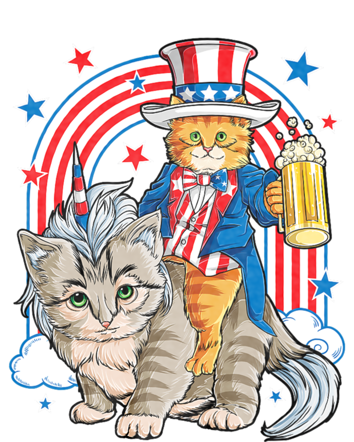 Cat 4th Of July Caticorn Unicorn Meowica T-Shirt