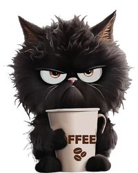 Funny Angry Black Cat Drinking Coffee Loves Coffee Pet T-Shirt