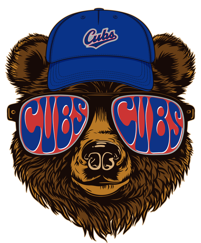 Cool Retro Cubs Bear Cooling Performance Long Sleeve Crew