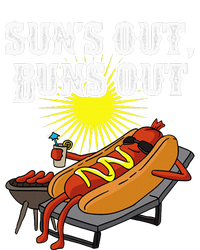 Suns Out Hot Dog Buns Out Funny Sausage Bbq Food Barbecue Womens Funnel Neck Pullover Hood