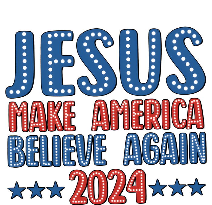 Jesus 2024 Make America Believe Again Christian 4th Of July Women's Perfect Tri Tunic Long Sleeve Shirt