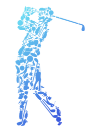 Golfer Silhouette Filled With Golf Things Gift Zip Tote Bag