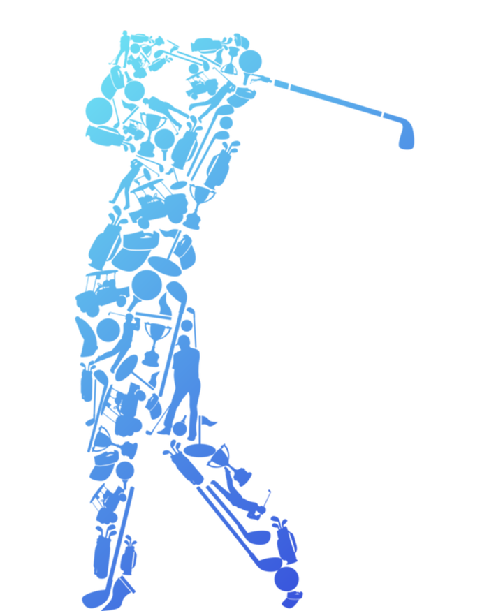 Golfer Silhouette Filled With Golf Things Gift Zip Tote Bag