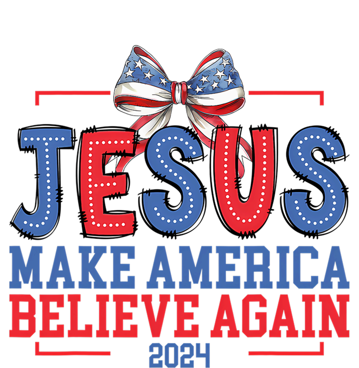 Jesus Make America Believe Again 2024 Vote Funny Patriotic Large Microfiber Waffle Golf Towel