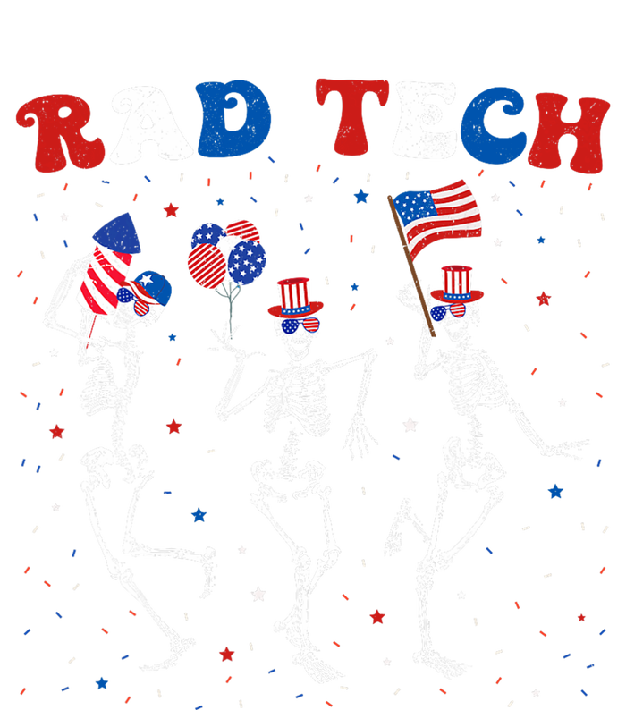 Radiology 4th Of July Rad Tech Xray Tech Skeleton Patriotic High Crown Mesh Back Trucker Hat