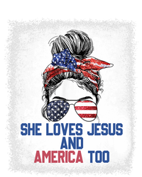 She Loves Jesus And America Too 4th Of July Christian Lover Ladies Long Sleeve Shirt