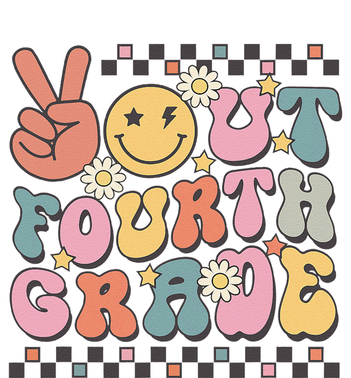 Groovy Last Day Of School 4th Grade Peace Out Fourth Grade Long Sleeve Shirt