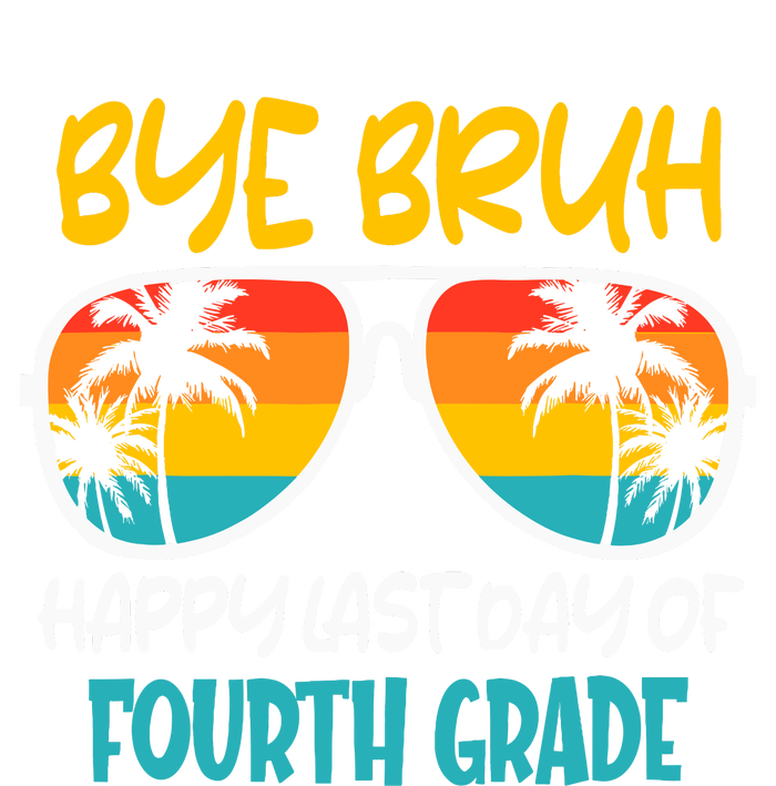 Retro Bye Bruh Fourth Grade Happy Last Day Of School Long Sleeve Shirt