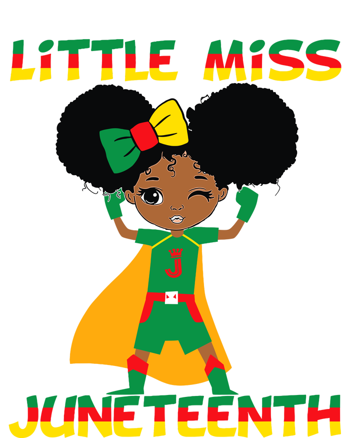 Little Miss Juneteenth Cute Black Girl Melanin Girl T-Shirt